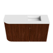 Mondiaz JOYA 71.6cm toiletmeubel - ronding links kleur Ruby - Wastafel FAYE positie Rechts Zonder kraangat kleur Talc. SW1421742