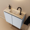 MONDIAZ TURE-DLUX Meuble toilette - 60cm - Clay - EDEN - vasque Frappe - position centrale - 1 trou de robinet SW1102707