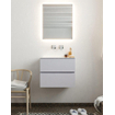 Mondiaz VICA ensemble de meuble de salle de bain - 60cm - meuble sous-vasque cale - 2 tiroirs - lavabo moon milieu - sans trou de robinet - miroir LED - version XL 60cm de haut SW1097762