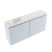 MONDIAZ TURE-DLUX Meuble de toilettes 100 cm Clay. EDEN lavabo Opalo position gauche. Avec 1 trou de robinet. SW1104227