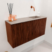 Mondiaz JOYA-DLUX 80cm meuble de salle de bains - couleur Ruby - Vasque FAYE position Droite Sans trou de robinet couleur Saba. SW1425590