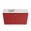 MONDIAZ TURE-DLUX Meuble toilette - 80cm - Fire - EDEN - vasque Glace - position gauche - 1 trou de robinet SW1103256