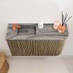 Mondiaz JOYA-DLUX 71.6cm toiletmeubel - ronding rechts kleur Dusk - Wastafel FAYE positie Links 1 kraangat kleur Sombra. SW1426159