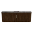 Mondiaz JOYA-DLUX 123.2cm toiletmeubel - ronding links en rechts kleur Walnut - Wastafel FAYE positie Midden 1 kraangat kleur Sombra. SW1424784