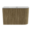 Mondiaz JOYA-DLUX Meuble de toilette 61,6cm - arrondi droit couleur Dusk - Lavabo FAYE position Gauche Sans trou de robinet couleur Opalo SW1423325