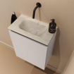 MONDIAZ TURE-DLUX Meuble toilette - 40cm - Linen - EDEN - vasque Opalo - position centrale - sans trou de robinet SW1104377