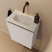 MONDIAZ TURE-DLUX meuble WC 40 cm Linen. EDEN lavabo Opalo position milieu. Sans trou de robinet. SW1104377