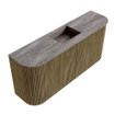Mondiaz JOYA-DLUX Meuble de salle de bains 93,2cm - arrondi gauche et droit couleur Dusk - Vasque FAYE position Milieu 1 trou de robinet couleur Oza SW1426024
