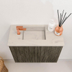 Mondiaz JOYA-DLUX Meuble de toilette 50cm - couleur Shadow - Vasque FAYE position Gauche 1 trou de robinet couleur Opalo SW1422883