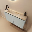 MONDIAZ TURE-DLUX Meuble WC 80 cm Greey. Lavabo EDEN Frappe position gauche. Avec 1 trou de robinet. SW1102793