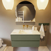 Mondiaz VICA-DLUX ensemble de meuble de salle de bain - 100cm - meuble sous-vasque armée - 2 tiroirs - lavabo encastré nuage milieu - sans trous de robinet - version haute de 60cm - frape SW1088700