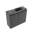 MONDIAZ TURE-DLUX meuble de toilettes 60 cm Dark Grey. EDEN lavabo Lava position droite. Sans trou de robinet. SW1103731