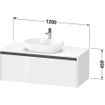 Duravit Ketho 2 meuble sous-lavabo suspendu avec plan console avec 1 tiroir 120x55x45,9cm avec poignée basalte anthracite mat SW772654