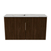 Mondiaz JOYA-DLUX Meuble de salle de bains 70cm - couleur Walnut - Vasque FAYE position Gauche Sans trou de robinet couleur Glace SW1422341