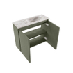 MONDIAZ TURE-DLUX Meuble toilette - 60cm - Army - EDEN - vasque Glace - position droite - 1 trou de robinet SW1103206