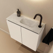 MONDIAZ TURE-DLUX Meuble de WC 60 cm Talc. EDEN vasque Opalo position droite. Avec 1 trou de robinet. SW1104158