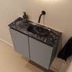 MONDIAZ TURE-DLUX Meuble toilette - 60cm - Smoke - EDEN - vasque Lava - position droite - sans trou de robinet SW1104049