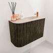 Mondiaz JOYA-DLUX 61.6cm toiletmeubel - ronding links kleur Shadow - Wastafel FAYE positie Rechts 1 kraangat kleur Frappe. SW1422721