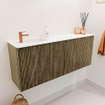 Mondiaz JOYA 100cm toiletmeubel - kleur Dusk - Wastafel FAYE positie Links 1 kraangat kleur Talc. SW1421592