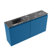 MONDIAZ TURE-DLUX Meuble WC 100cm Jeans. Lavabo EDEN Lava position gauche. Sans trou de robinet. SW1103862