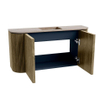 Mondiaz JOYA-DLUX Meuble de salle de bains 83,2cm - arrondis gauche et droite couleur Dusk - Vasque FAYE position Milieu Sans trou de robinet couleur Saba SW1426104
