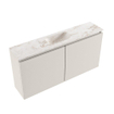 MONDIAZ TURE-DLUX Meuble toilette - 100cm - Linen - EDEN - vasque Frappe - position centrale - 1 trou de robinet SW1102878