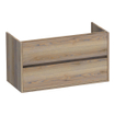 Saniclass Nexxt Wastafelonderkast - 100x46x55cm - 2 greeploze softclose lades - 1 sifonuitsparing - hout - Vintage oak SW223376