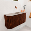 Mondiaz JOYA-DLUX 83.2cm meuble de toilette - arrondis gauche et droite couleur Ruby - Vasque FAYE position Milieu Sans trou de robinet couleur Saba SW1425630
