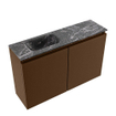 MONDIAZ TURE-DLUX Meuble de toilettes 80cm Rust. EDEN lavabo Lava position gauche. Sans trou de robinet. SW1104080