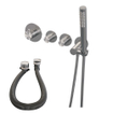 Brauer Acrylique carving encastré - ensemble de douche - 3 boutons carving - douchette à main 1 fonction - PVD inox brossé SW716061