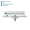 Easydrain compact taf drain single plate 70cm 30mm avec grille zéro design acier inoxydable 2301805