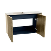 Mondiaz JOYA-DLUX Meuble de salle de bains 71,6cm - arrondi droit couleur Dusk - Vasque FAYE position Gauche Sans trou de robinet couleur Meli. SW1425847