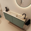MONDIAZ TURE-DLUX Meuble toilette - 100cm - Army - EDEN - vasque Frappe - position droite - 1 trou de robinet SW1102643