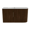 Mondiaz JOYA-DLUX 71.6cm toiletmeubel - ronding rechts kleur Walnut - Wastafel FAYE positie Links Zonder kraangat kleur Opalo. SW1422563