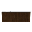 Mondiaz JOYA 111.6cm meuble de toilette - arrondi droit couleur Walnut - Vasque FAYE position Gauche 1 trou de robinet couleur Talc. SW1421292