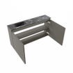 MONDIAZ TURE-DLUX Meuble de toilettes 100 cm Smoke. Lavabo EDEN Lava position gauche. Avec 1 trou de robinet. SW1104072