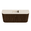 Mondiaz JOYA-DLUX 93.2cm toiletmeubel - ronding links en rechts kleur Walnut - Wastafel FAYE positie Midden 1 kraangat kleur Meli. SW1424463