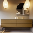 MONDIAZ VICA-DLUX Ensemble meuble de salle de bains - 200cm - sous-meuble oro - 4 tiroirs - lavabo encastré cloud à droite - 1 trou de robinet - version haute 60cm - glace SW1088256