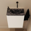 MONDIAZ TURE-DLUX meuble de toilette 40 cm Talc. EDEN lavabo Lava position droite. Sans trou de robinet. SW1103631