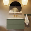 Mondiaz VICA-DLUX Ensemble de meuble de salle de bain - 90cm - meuble sous-vasque armée - 2 tiroirs - lavabo encastrée nuage milieu - sans trous de robinet - version haute de 60cm - ostra SW1086999