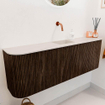 Mondiaz JOYA-DLUX 123.2cm toiletmeubel - ronding links en rechts kleur Walnut - Wastafel FAYE positie Midden Zonder kraangat kleur Meli. SW1424466