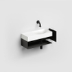 Clou Mini Wash Me Open Kast - 53x19x17.5cm - links - met handdoekhouder - zwart SW928523