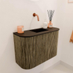 Mondiaz JOYA 63.2cm meuble de toilette - arrondis gauche et droite couleur Dusk - Vasque FAYE position Milieu Sans trou de robinet couleur Urban SW1421682
