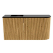 Mondiaz JOYA 81.6cm meuble de toilette - arrondi droite couleur Chêne - Vasque FAYE position Gauche Sans trou de robinet couleur Urban SW1421213