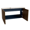 Mondiaz JOYA-DLUX Meuble de toilette 91,6cm - arrondi droit couleur Noyer - Vasque FAYE position Gauche Sans trou de robinet couleur Nata SW1424540
