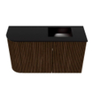 Mondiaz JOYA 71.6cm meuble de salle de bains - arrondi gauche couleur Walnut - Vasque FAYE position Droite 1 trou de robinet couleur Urban. SW1421398