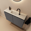 MONDIAZ TURE-DLUX Meuble toilette - 80cm - Dark Grey - EDEN - vasque Ostra - position centrale - 1 trou de robinet SW1104813