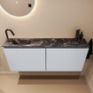 MONDIAZ TURE-DLUX Meuble de toilettes 120 cm Clay. Lavabo EDEN Lava position gauche. Avec 1 trou de robinet. SW1103785