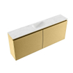 MONDIAZ TURE-DLUX Meuble toilette - 120cm - Oro - EDEN - vasque Opalo - position centrale - sans trou de robinet SW1104448