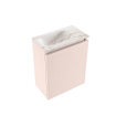 MONDIAZ TURE-DLUX Meuble de toilette 40 cm Rosee. Lavabo EDEN Frappe position gauche. Sans trou de robinet. SW1102952